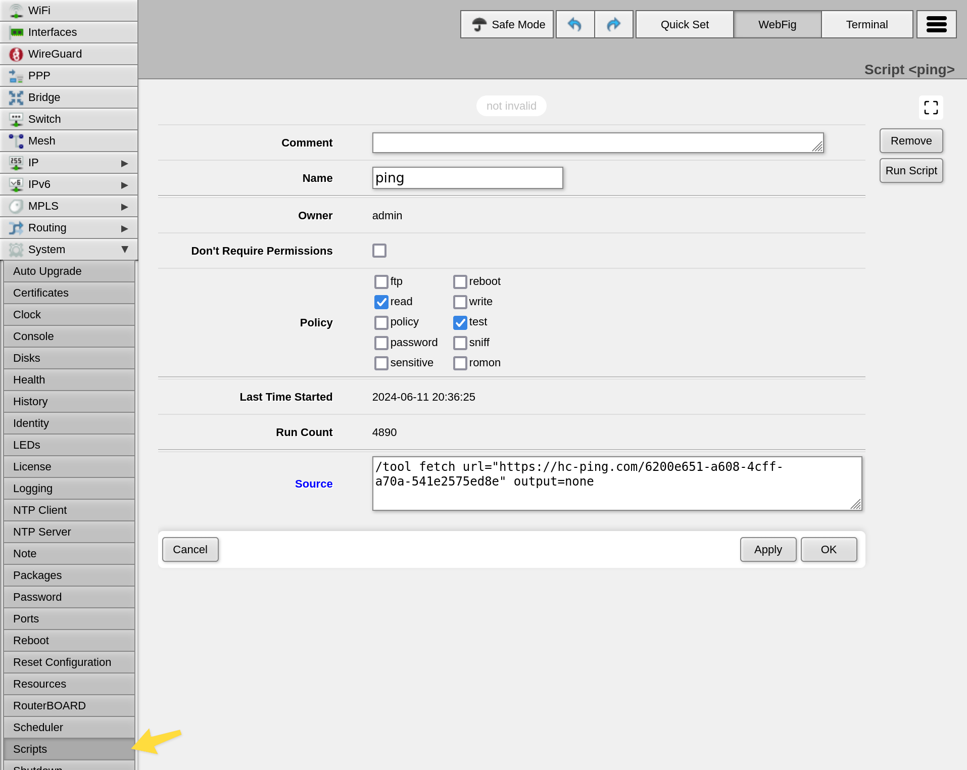 DD-WRT control panel